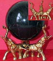 Brass Ball Stand - Elephants (Larger)